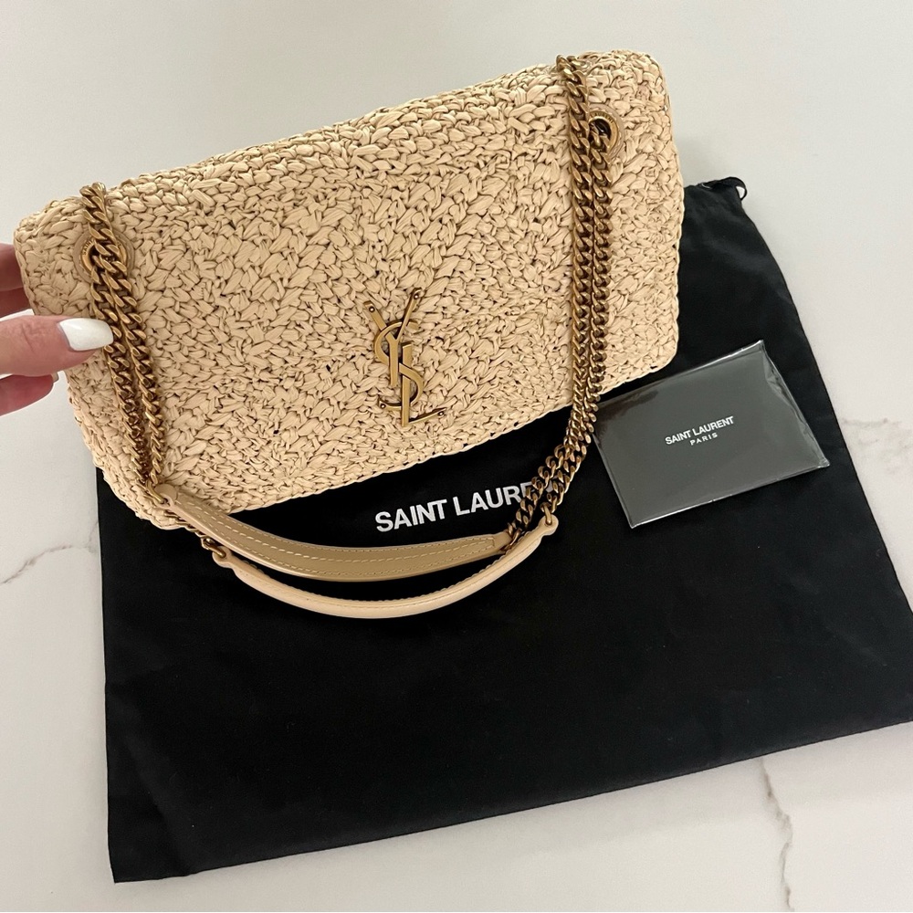 Yves Saint Laurent Medium Jaime Raffia Bag